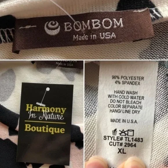 Bombom Animal Print Womens Top Tunic New with Tags Pastel Colors Sz S - Picture 9 of 13